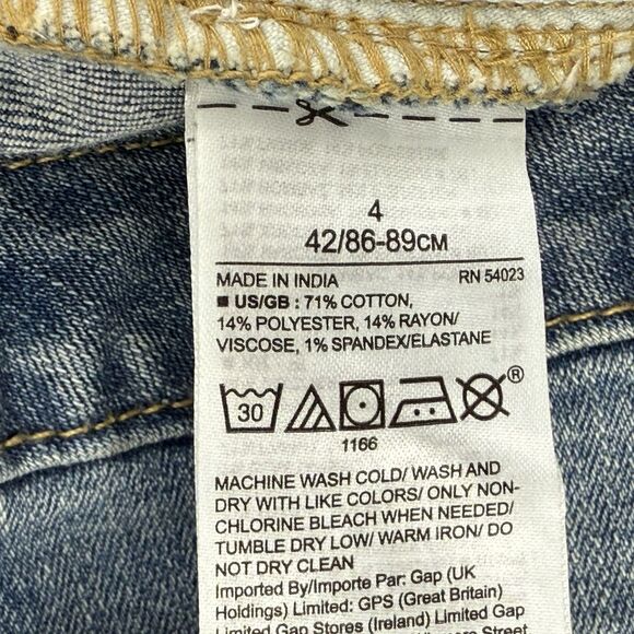 Banana Republic Button Down Pencil Jean Skirt Women Size 4 Light Blue Denim - Picture 7 of 10